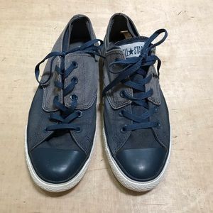 Converse All Star Double Layer Low Top Sneakers Denim Canvas Blue Size M 9/W 11